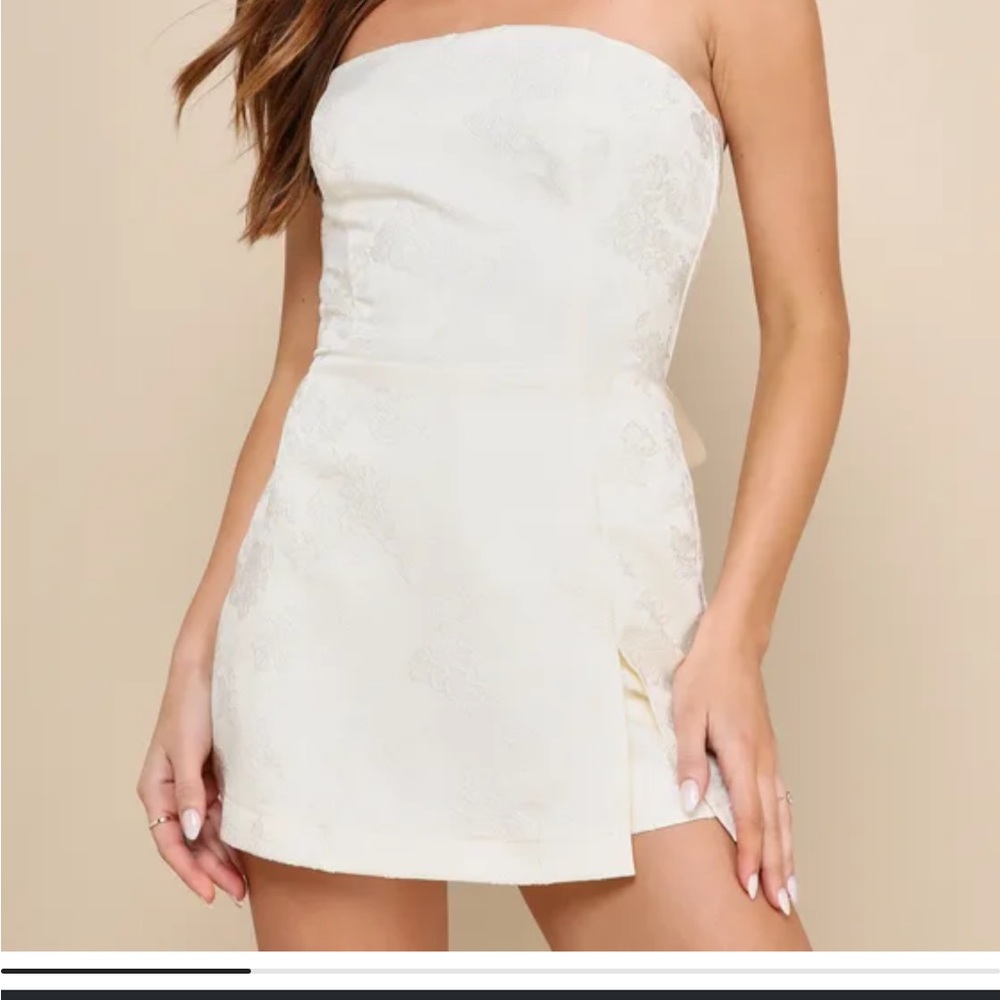 Lulu's Cream Strapless Dress (can be bridal)